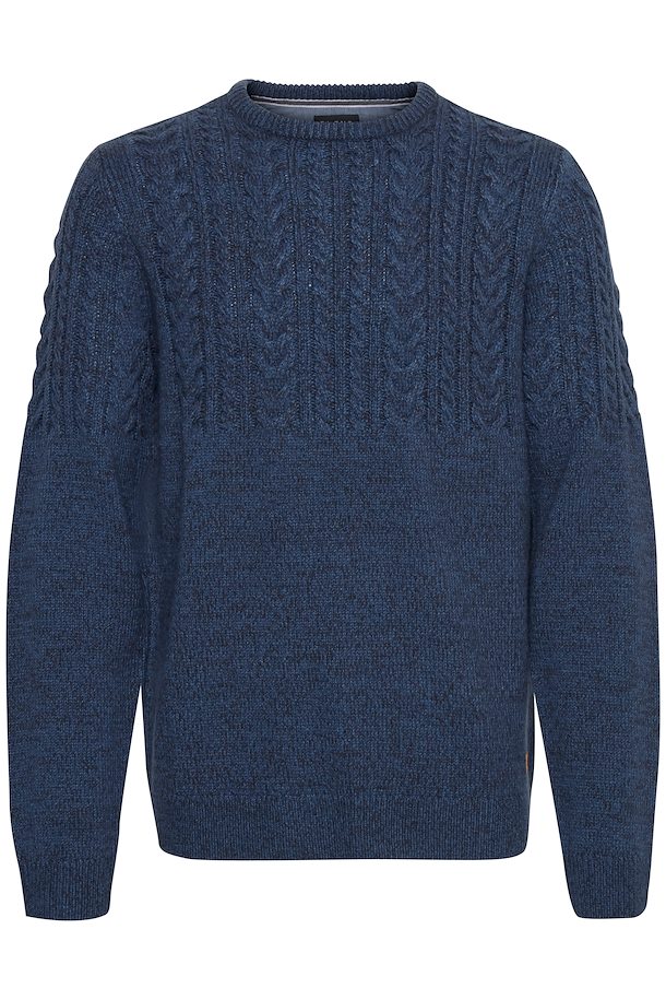 Dark Navy Blue Knitted pullover fra Blend He – Køb Dark Navy Blue ...