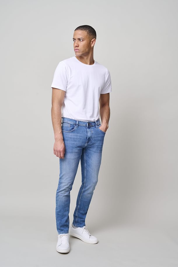 Denim Light Blue JetBH jeans - slim fit fra Blend He – Køb Denim Light Blue  JetBH jeans - slim fit fra str. 28-36 her
