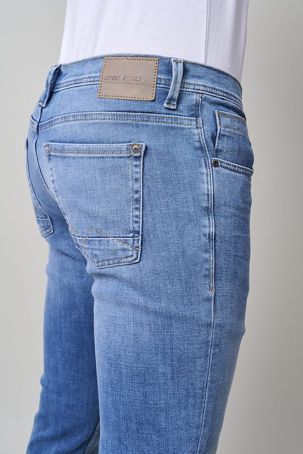 Denim Light Blue JetBH jeans - slim fit fra Blend He – Køb Denim Light Blue  JetBH jeans - slim fit fra str. 28-36 her